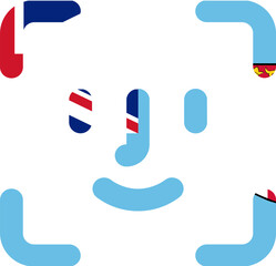 Fiji flag on Face ID outline icon