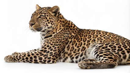 Fototapeta premium leopard isolated on white background
