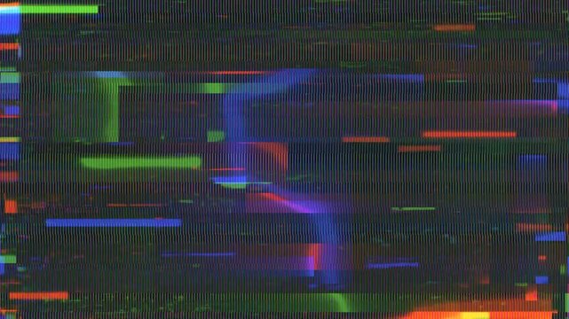 Digital signal showing colorful interference glitch