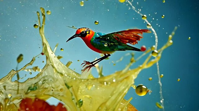 Colorful Tropical Parrot Vector Illustration of Macaw and Parakeet on Tree Branch