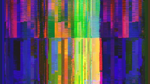 Digital signal showing colorful interference pattern