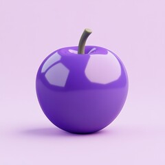 Vibrant Purple Apple - A Playful Minimalist Fruit Still Life