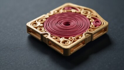 A paper-cut style biometric fingerprint scanner showcases intricate quilling patterns and swirling security designs