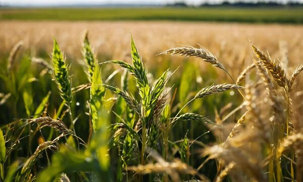 Depiction of Jesus in a field of wheat and weeds, symbolizing the biblical parable of judgment and faith.