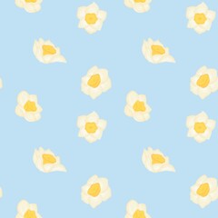 seamless pattern with Narcissus is the birth flower of December.