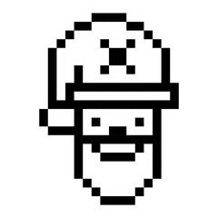 Santa Claus icon for interface in pixel style.