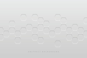 modern realistic vector hexagon texture gray wall abstract background