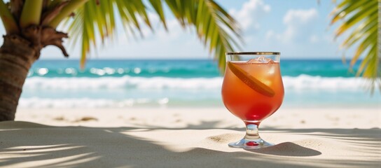 Beach-side cocktail enjoyment beach drink