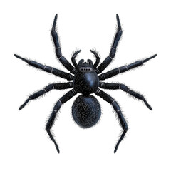 Realistic black spider on a transparent background. transparent background