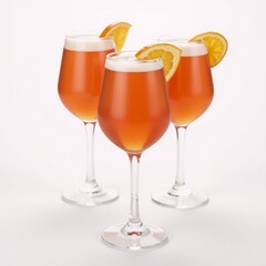 Isolated Aperol Spritz Cocktail with Orange on White Background Cocktail Alcoholic Beverage