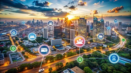 A Collection of Five Unique SEO Symbols Representing Internet Connectivity, File Upload, and File Storage in a Modern and Minimalistic Style for Digital Marketing Use