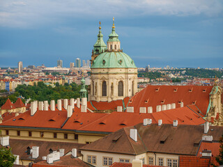 panoramic view of a church in Prague