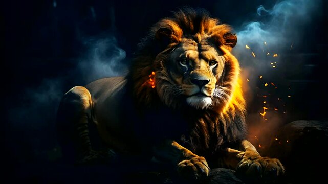 the mighty king of the jungle,seamless looping 4k video background