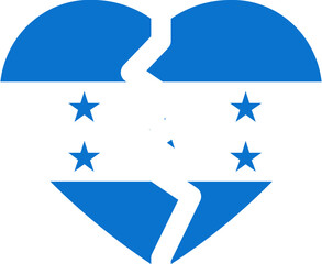 Broken Heart Icon of Honduras Flag