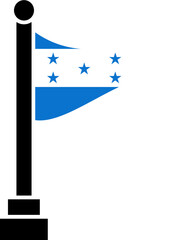 Honduras Flag in Triangular shape