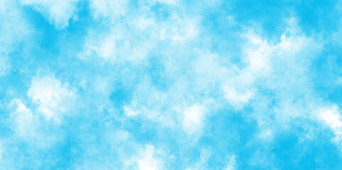 Abstract blue sky Water color background, modern creative themes beautiful concept art, blurred and grainy Blue powder explosion on white background, watercolor painting textured design.