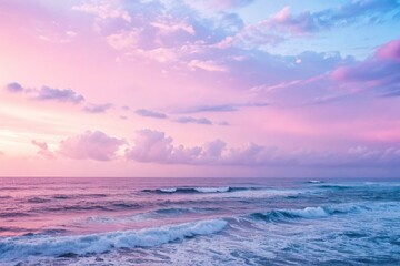 Obraz premium Pastel pink and purple ombre with blue undertones, gentle colors, soft hues, gradient ombre, abstract art