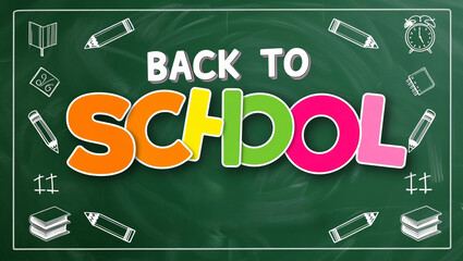 A blackboard with colorful letters "Back to School" to welcome the new semester.