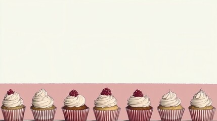 cupcakes white background with copy space for text
