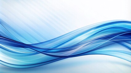 Fototapeta premium Abstract Blue Wavy Lines on a White Background with Ample Copy Space for Modern Design and Creative Projects
