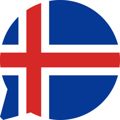 Fototapeta premium Chat Icon on Iceland Flag