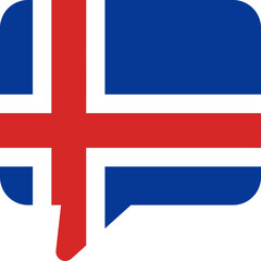 Obraz premium Chat Icon of Iceland Flag