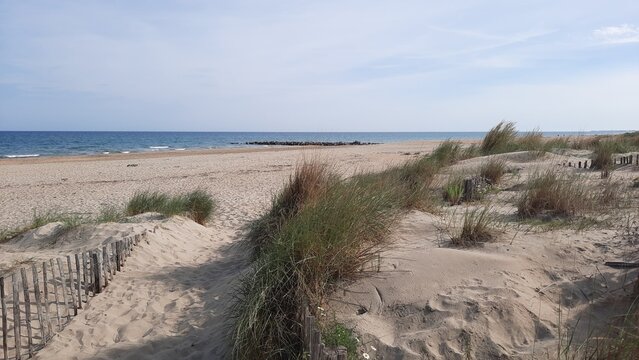 La plage des 3 digues &agrave; S&egrave;te dans le d&eacute;partement de l'H&eacute;rault en France