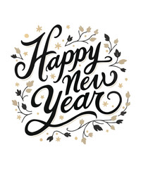 Happy New Year - Typography design