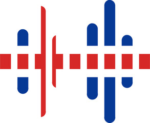 Iceland flag on Audio Wave icon