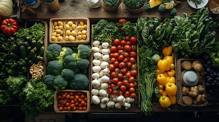 Fresh Produce Display at Farmers Market