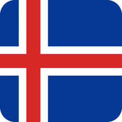 Iceland Flag Square Icon