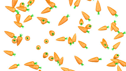 Fototapeta premium Lots of carrots isolated on transparent background.
