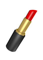 Red lipstick isolated on transparent background.