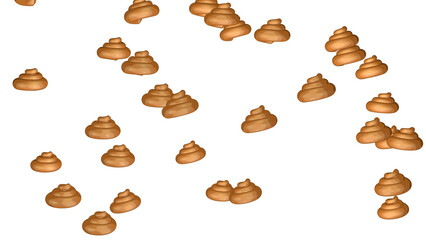 Lots of poop icons on transparent background. Funny poop emoji background.