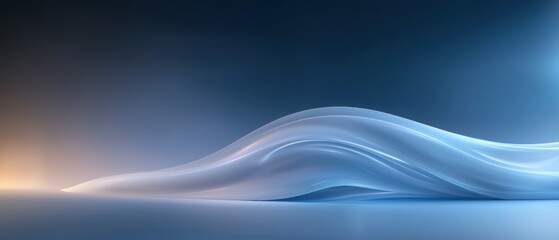Obraz premium A blue wave with a yellow light in the background
