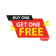 tag with ribbon buy one get one free