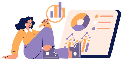 Businesswoman. Flat Vector Illustration