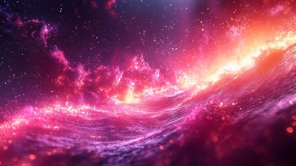 Vibrant cosmic waves of luminous colors and swirling stars