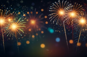 Fototapeta premium fireworks on the night sky