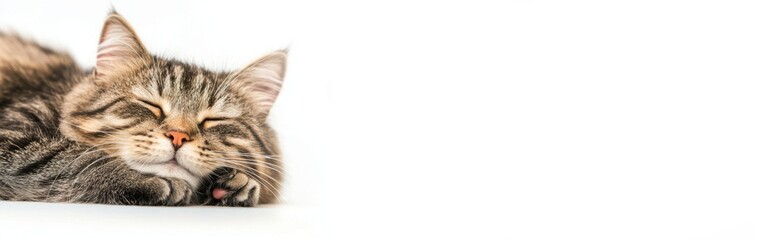 Obraz premium Relaxing cat portrait in watercolor home setting pet photography cozy environment close-up view art and comfort concept