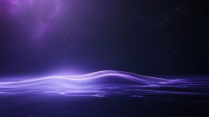 A purple sky with stars and a purple ocean
