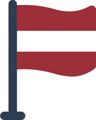 Naklejka premium Latvia Flag Rounded