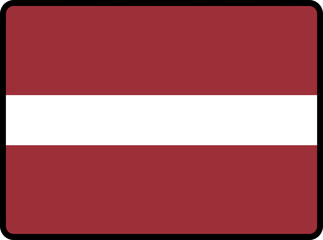 Latvia Flag Smooth rectangle icon