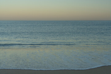 View of the beach and sea at dawn, in Biarritz (France).
The Atlantic Ocean.