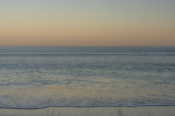 View of the beach and sea at dawn, in Biarritz (France).
The Atlantic Ocean.