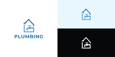 Plumbing water logo idea, plumbing service logo.