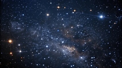 Naklejka premium Deep space background with numerous sparkling stars on a dark canvas, cosmic, stellar, void