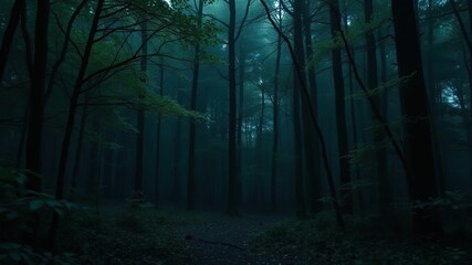 Fototapeta premium n the darkness of a forest glade, nature, flames