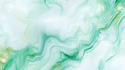 Fototapeta premium Pastel green and turquoise aquamarine watercolor texture with soft swirls, ideal for backgrounds and creative design projects