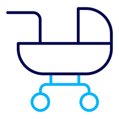 Baby Stroller Outline Color icon